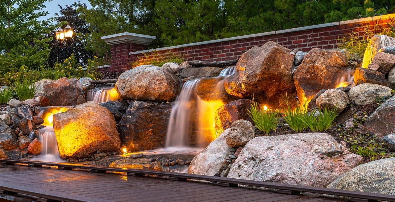 Pillar and Post rock waterfall and bridge